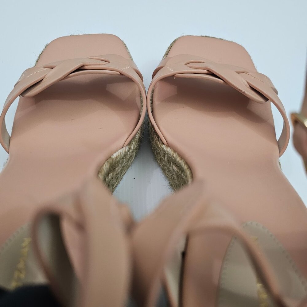 Stuart Weitzman Braida Max Espadrille Wedge Womens 9.5 Tan Leather Sandal Summer - Picture 11 of 15